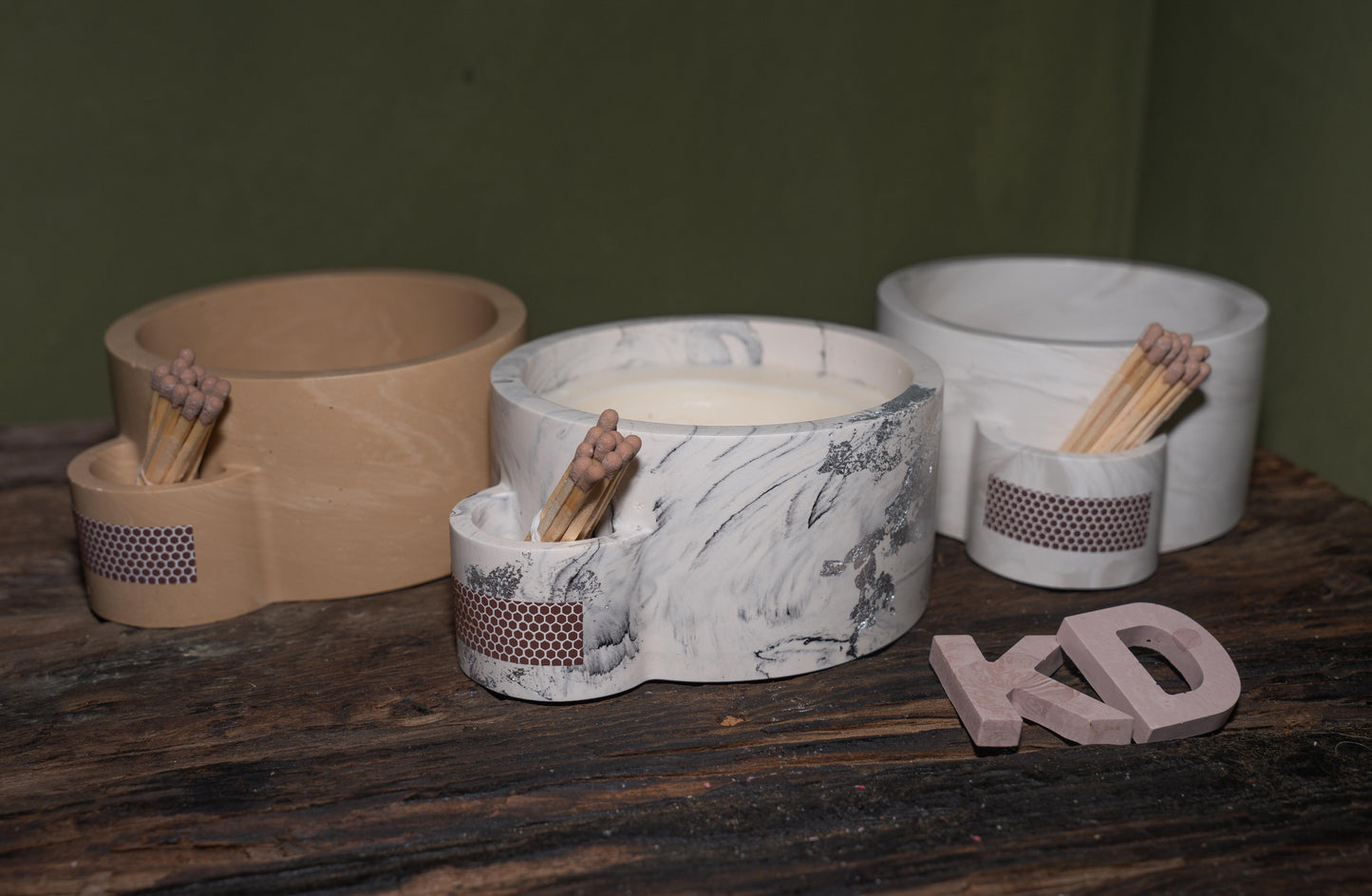 Kaars in pot inclusief lucifers